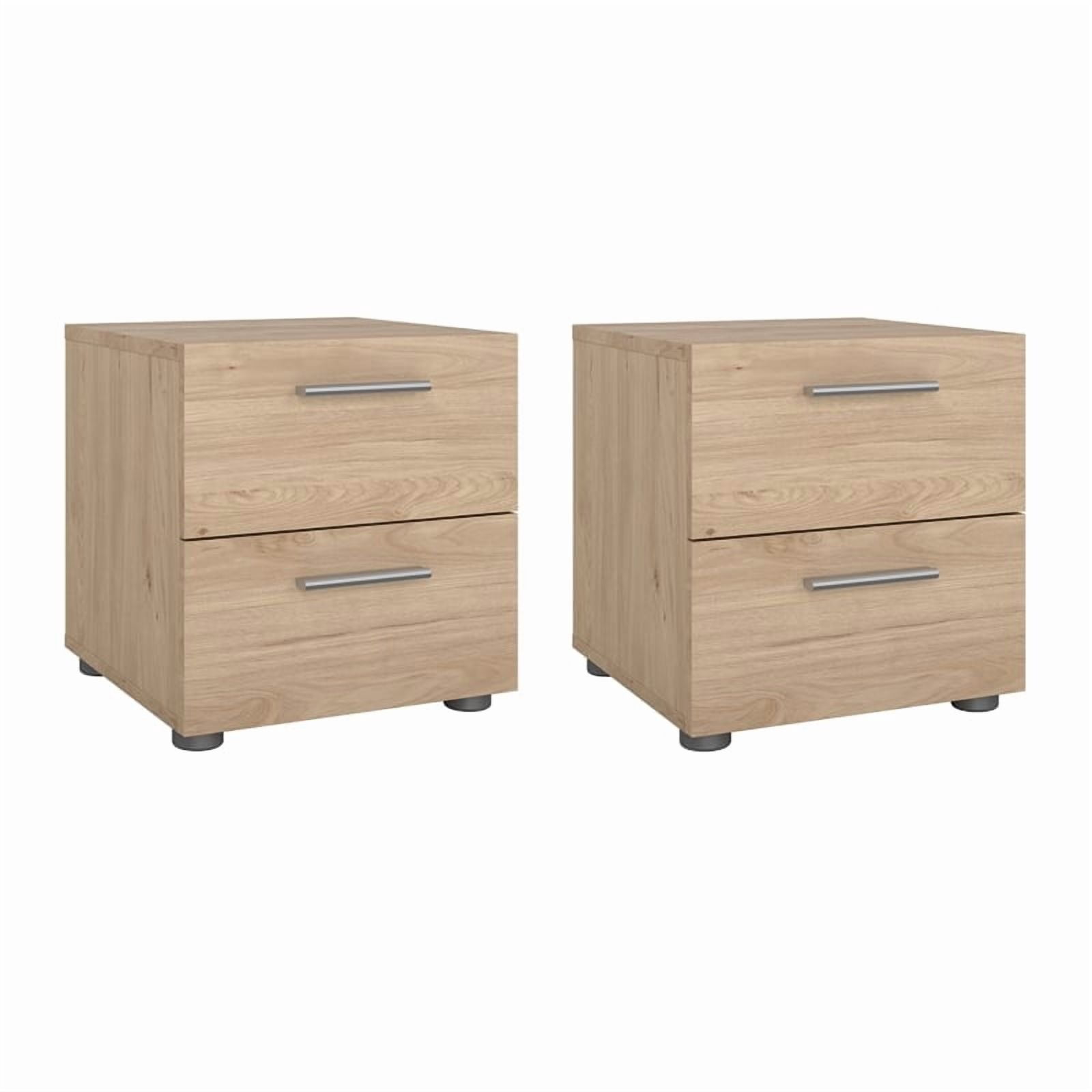 Tvilum Loft 2 Drawer Jackson Hickory Nightstand - Set of 2