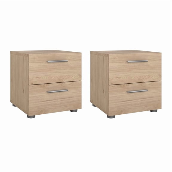 Tvilum Austin Jackson Hickory 2 Drawer Nightstand - Set of 2
