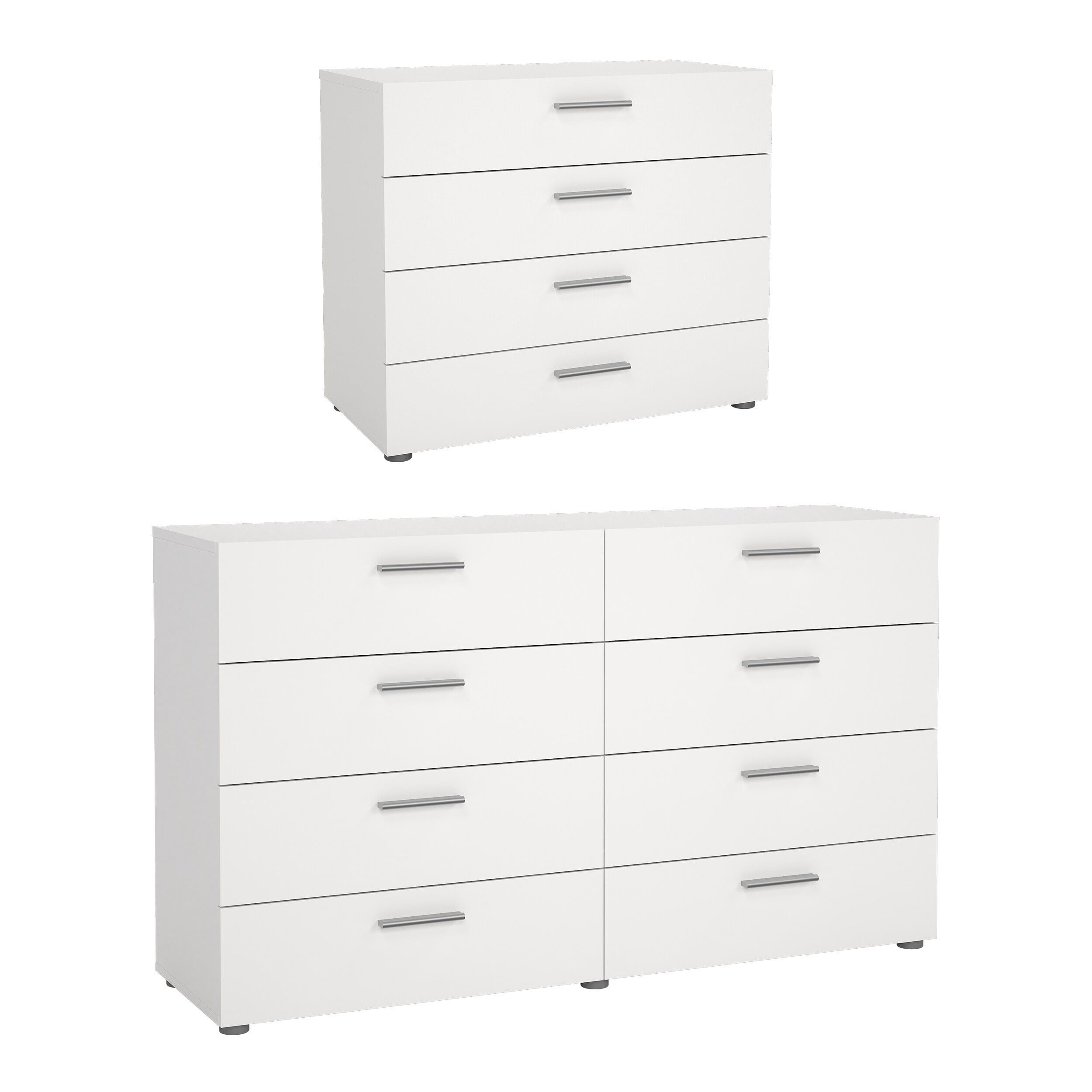 Tvilum Loft 2-Piece Bedroom Set with Dresser and Chest, White