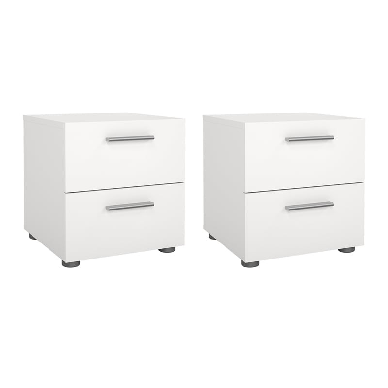 Tvilum Loft 2 Drawer White Nightstand - Set of 2