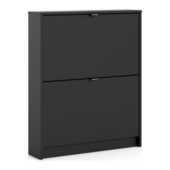 Tvilum Bright 2 Drawer Shoe Storage Cabinet, Matte Black