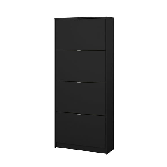 Tvilum Bright 4 Drawer Shoe Storage Cabinet, Matte Black