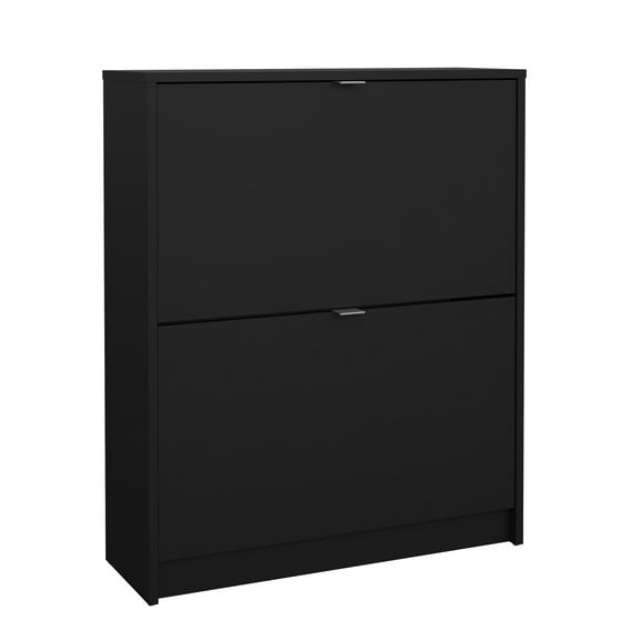 Tvilum Bright 2 Drawer Shoe Storage Cabinet, Matte Black