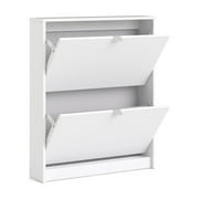 Tvilum Bright 2 Drawer Shoe Storage Cabinet, White