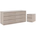 thumbnail image 1 of Tvilum Canada 2 Piece Set with 6 Drawer Dresser and Nightstand in Truffle, 1 of 21