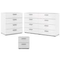 thumbnail image 1 of Tvilum Canada 3 Piece Bedroom Set with 2 Dressers and a Nightstand in White, 1 of 31