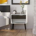 thumbnail image 1 of Tvilum Diana 1 Drawer Bedroom Nightstand with 1 Shelf for Adults, White/Black Matte, 1 of 15