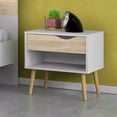 thumbnail image 1 of Tvilum Diana 1 Drawer Bedroom Nightstand with 1 Shelf for Adults, White/Oak Structure, 1 of 17