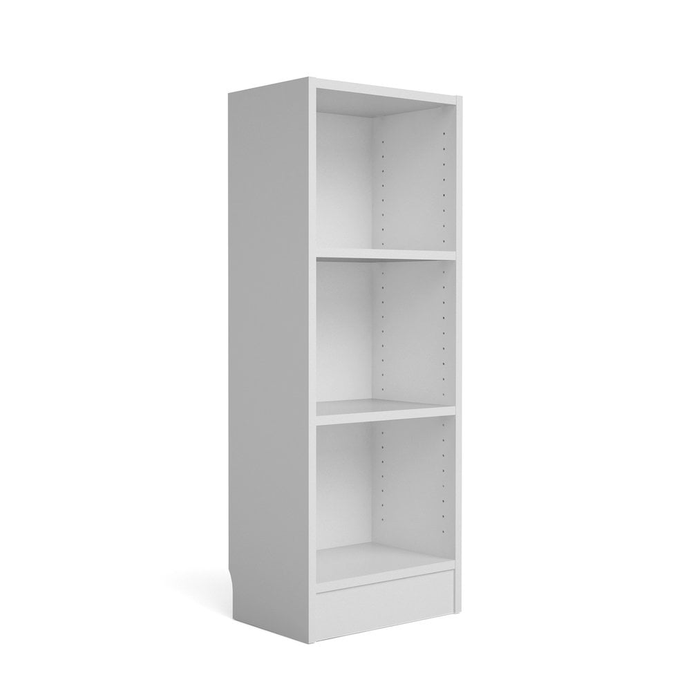 Tvilum Element Short Narrow 3 Shelf Bookcase in White