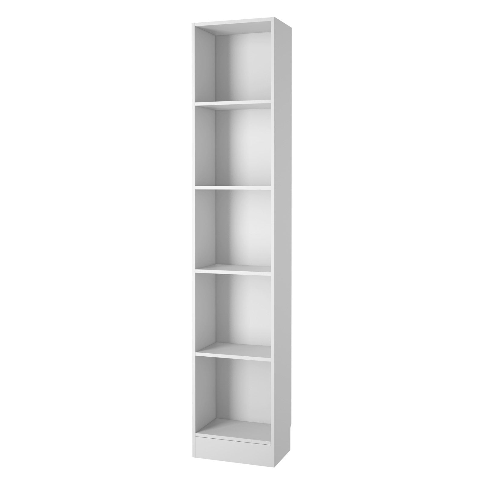 White Adjustable Tall Narrow 5-Shelf Bookcase