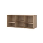Tvilum Hyper Rectangle 6 Cubby Storage Entryway Bench, Jackson Hickory