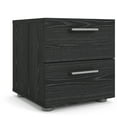 thumbnail image 1 of Tvilum Loft 2 Drawer Bedroom Nightstand for Adults, Black Woodgrain, 1 of 11