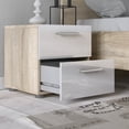thumbnail image 1 of Tvilum Loft 2 Drawer Bedroom Nightstand for Adults, Oak Structure/White High Gloss, 1 of 14