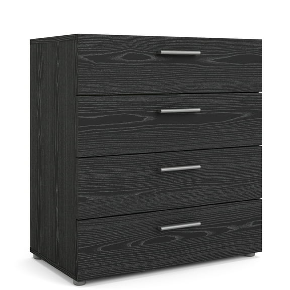 Tvilum Loft 4 Drawer Chest Dresser for Adults, Black Woodgrain