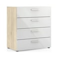 thumbnail image 1 of Tvilum Loft 4 Drawer Chest Dresser for Adults, Oak Structure/White High Gloss, 1 of 13