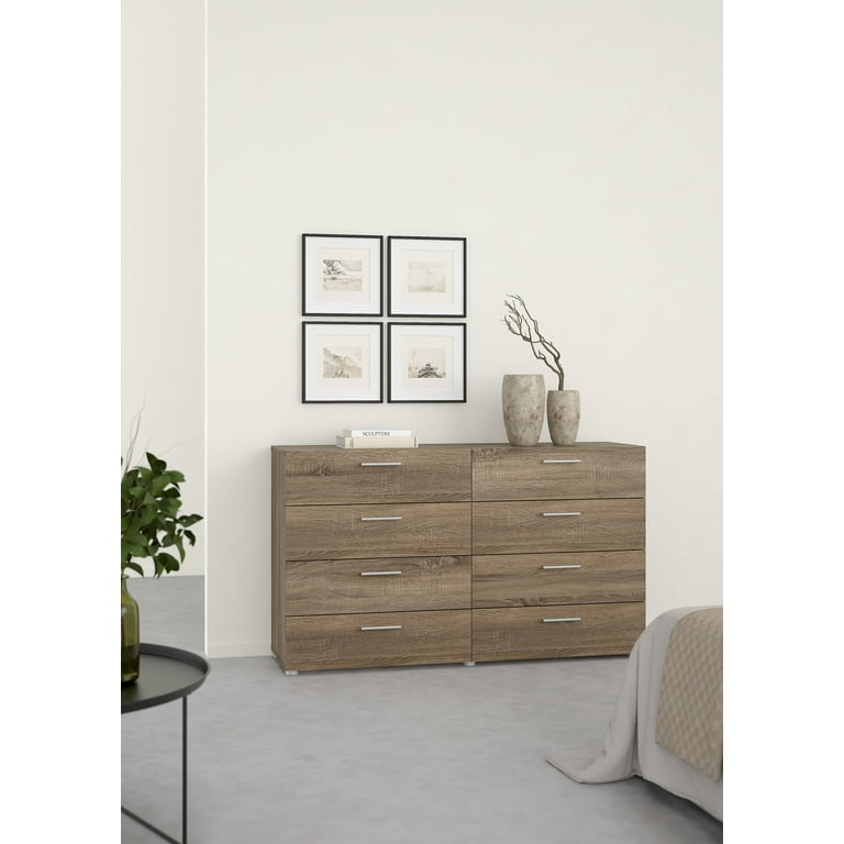 ドリカム　DELICIOUS MD Loft Truffle Oak 8 Drawer Double Dresser, Solid Finish
