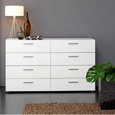 Tvilum Loft 8 Drawer Double Dresser for Adults, White
