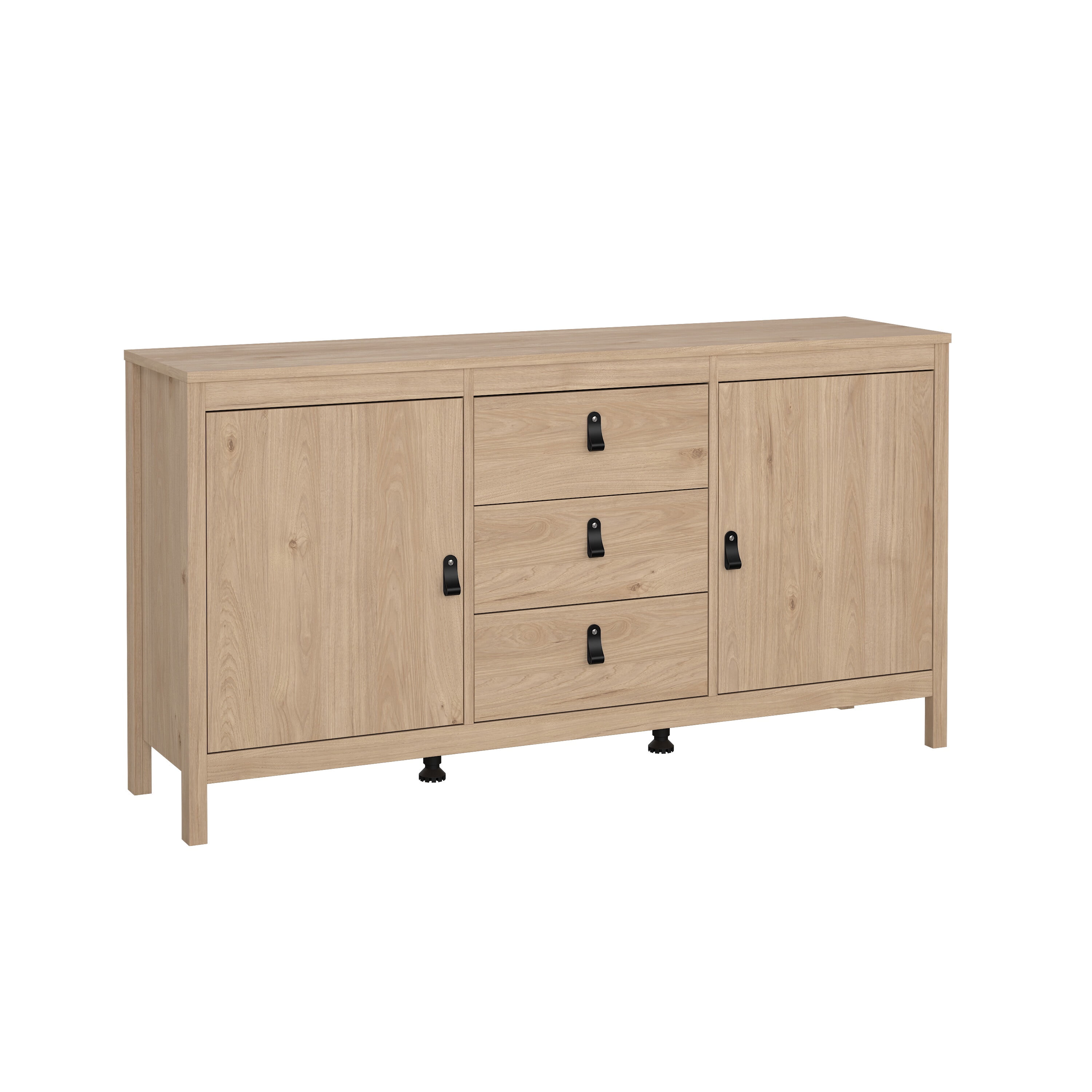 Jackson Hickory Modern Sideboard with Adjustable Shelves and Drawers