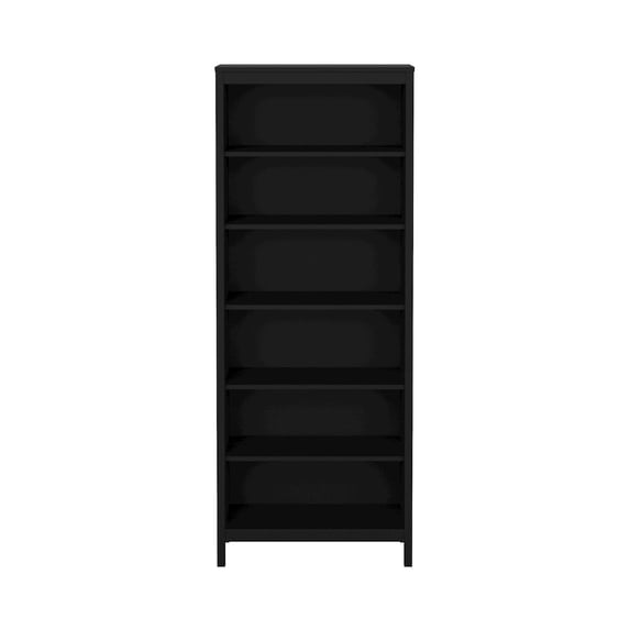 Tvilum Madrid Adjustable 6 Shelf Bookcase, Open Storage Home Office Bookshelf for Adults, Black Matte