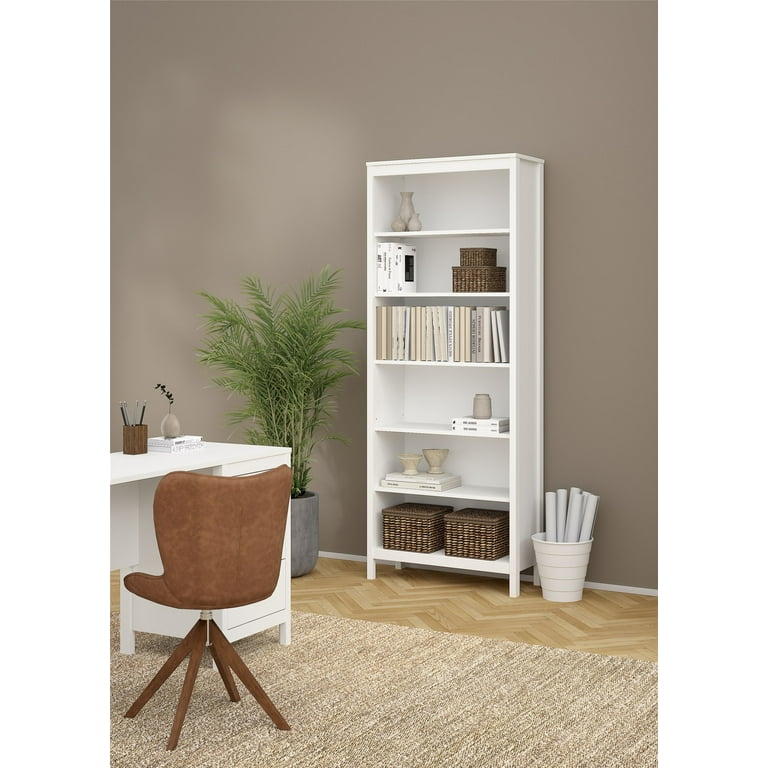 Tvilum Madrid Adjustable 6 Shelf Bookcase, Open Storage Home