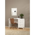 thumbnail image 1 of Tvilum Madrid Home Office Writing Desk with 3 Storage Drawers for Adults, White, 1 of 23