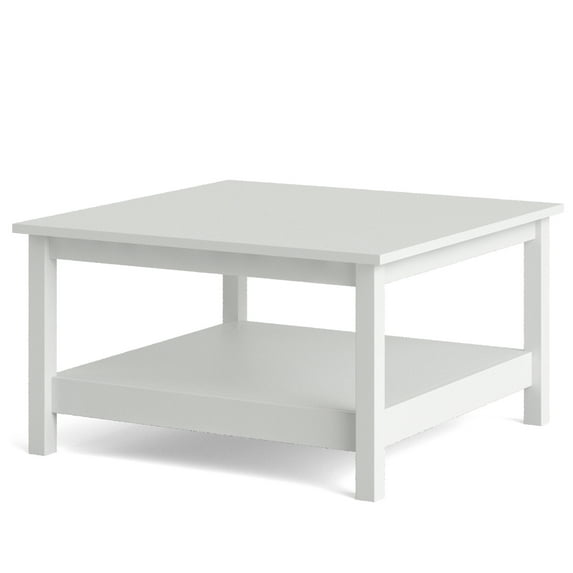 Tvilum Madrid Living Room Coffee Table with 1 Fixed Open Shelf, White