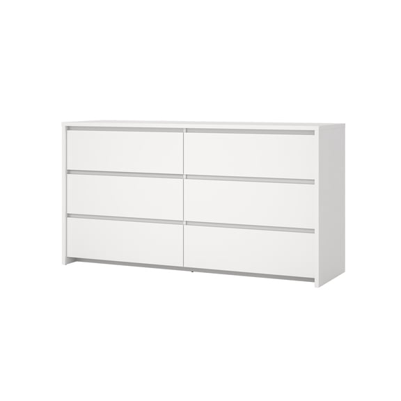 Tvilum Next 6 Drawer Double Dresser for Adults, White