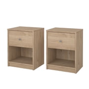 Tvilum Portland Jackson Hickory 1 Drawer Nightstand Set of 2