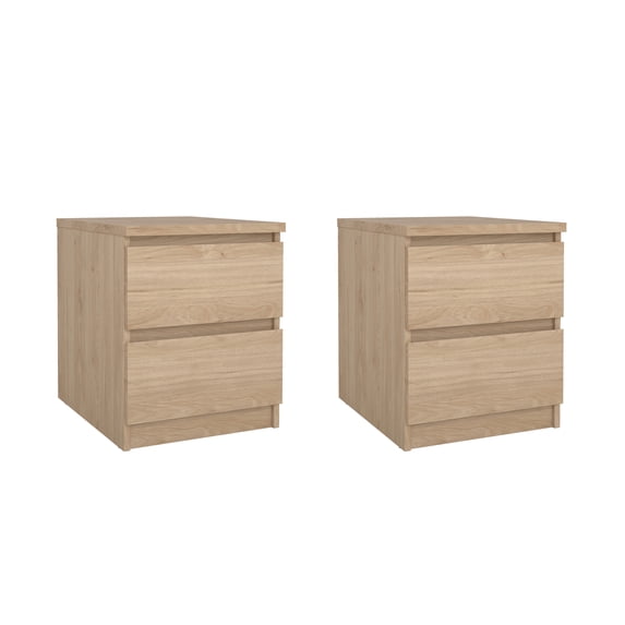 Tvilum Scottsdale 2 Drawer Nightstand-Set of 2, Jackson Hickory