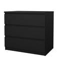 thumbnail image 1 of Tvilum Scottsdale 3 Drawer Chest Dresser for Adults, Matte Black, 1 of 12