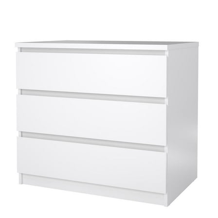 Tvilum Scottsdale 3 Drawer Chest Dresser for Adults, White High Gloss