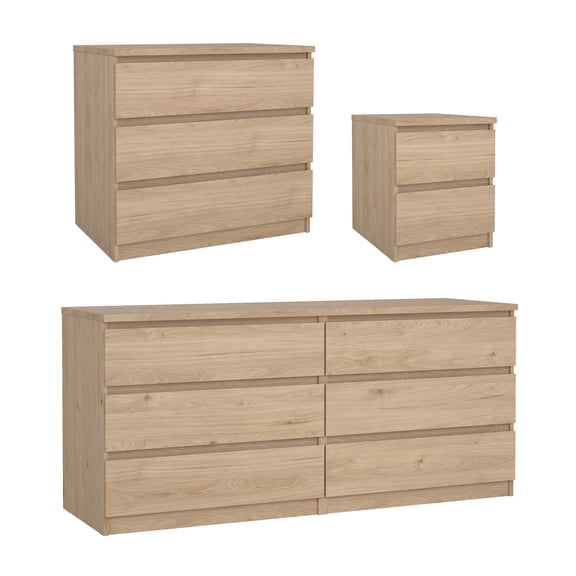 Tvilum Scottsdale 3-Piece Bedroom Set for Adults, Jackson Hickory