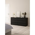 thumbnail image 1 of Tvilum Scottsdale 6 Drawer Double Dresser for Adults, Black Wood Grain, 1 of 18