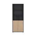 thumbnail image 1 of Tvilum Sign 6-Shelf Adjustable Home Office Bookcase with 2 Doors for Adults, Matte Grey/Jackson Hickory, 1 of 15
