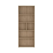 Tvilum Sign Adjustable 6 Shelf Bookcase Open Storage Bookshelf in Hickory