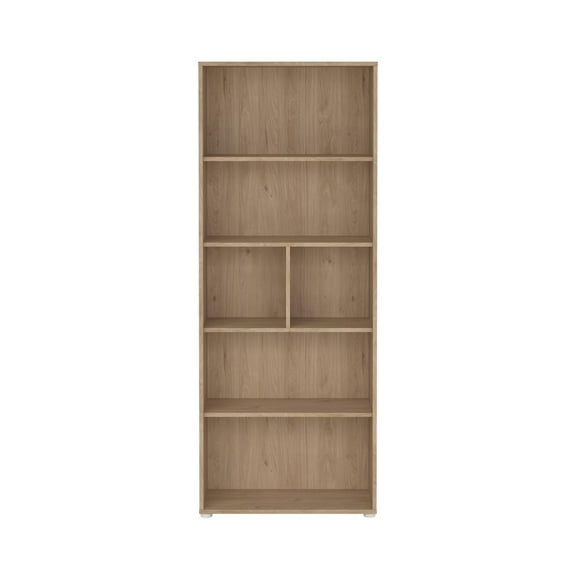 Tvilum Sign Adjustable 6 Shelf Bookcase, Open Storage Bookshelf for Adults, Jackson Hickory