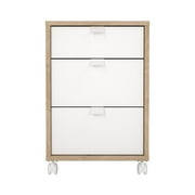 Tvilum Sign Mobile Cabinet with 3 Drawers, Jackson Hickory and White