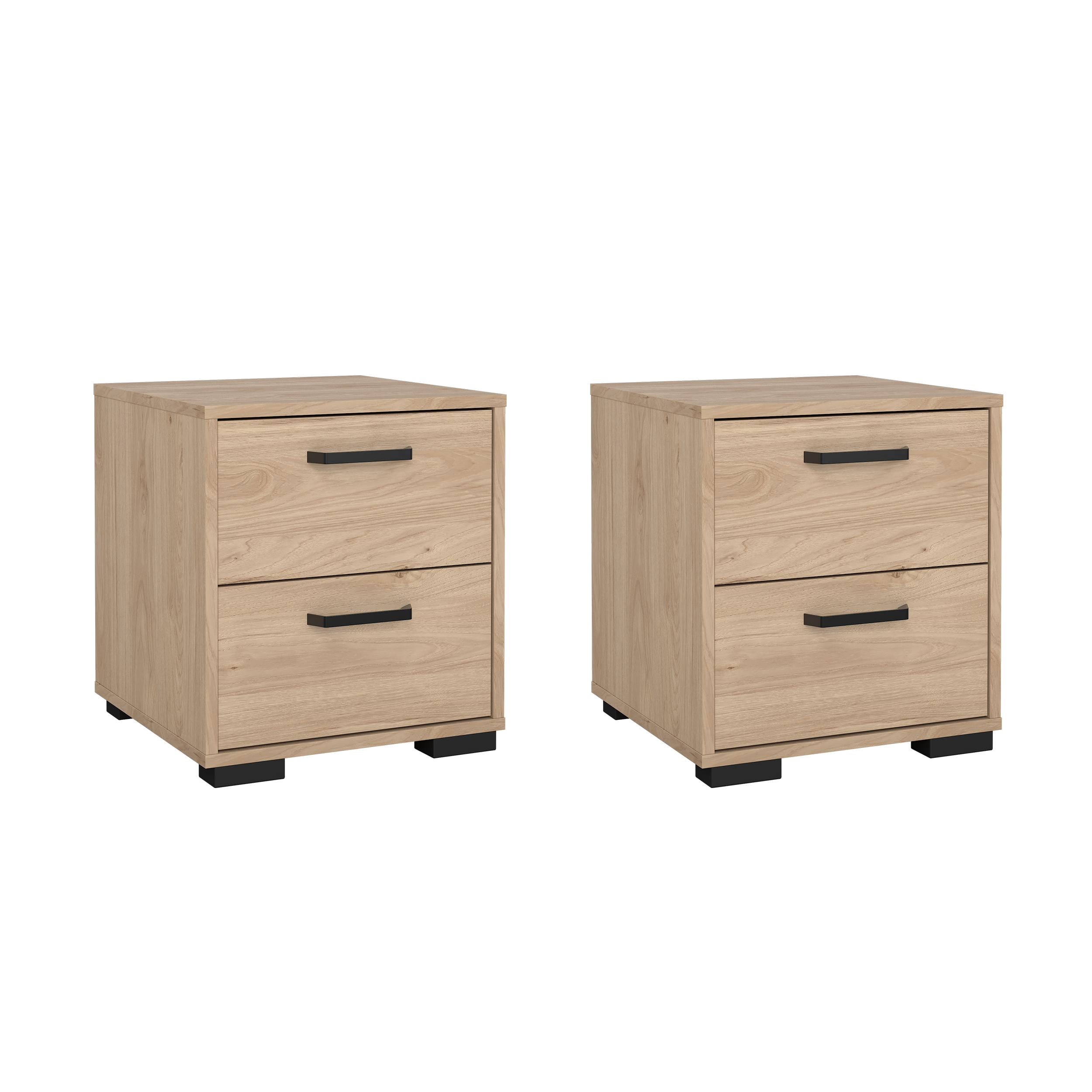 Tvilum Sofia 2 Drawer Jackson Hickory Nightstand - Set of 2