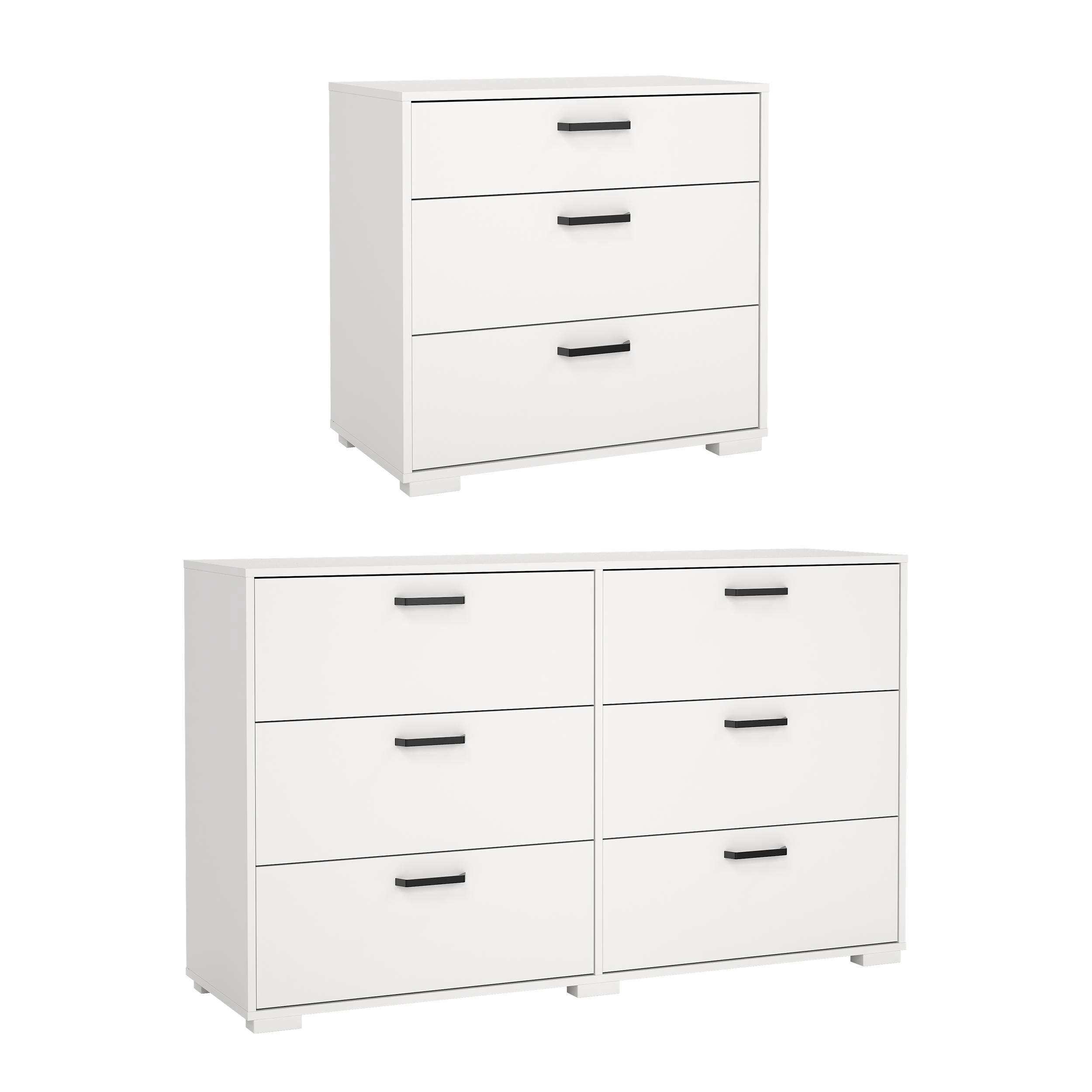 Tvilum Sofia 2-Piece Bedroom Set with Dresser and Chest, White