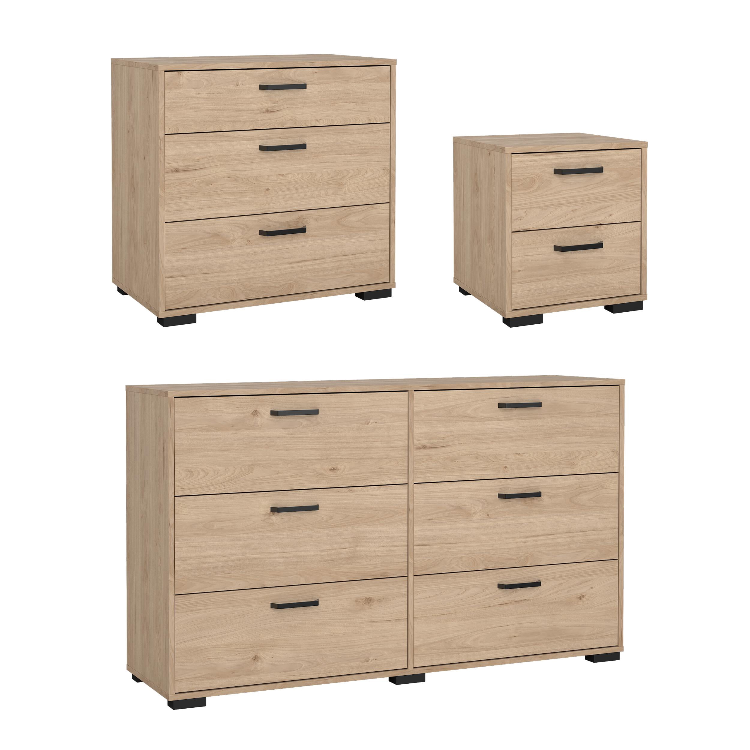 Tvilum Sofia 3-Piece Bedroom Set, Jackson Hickory