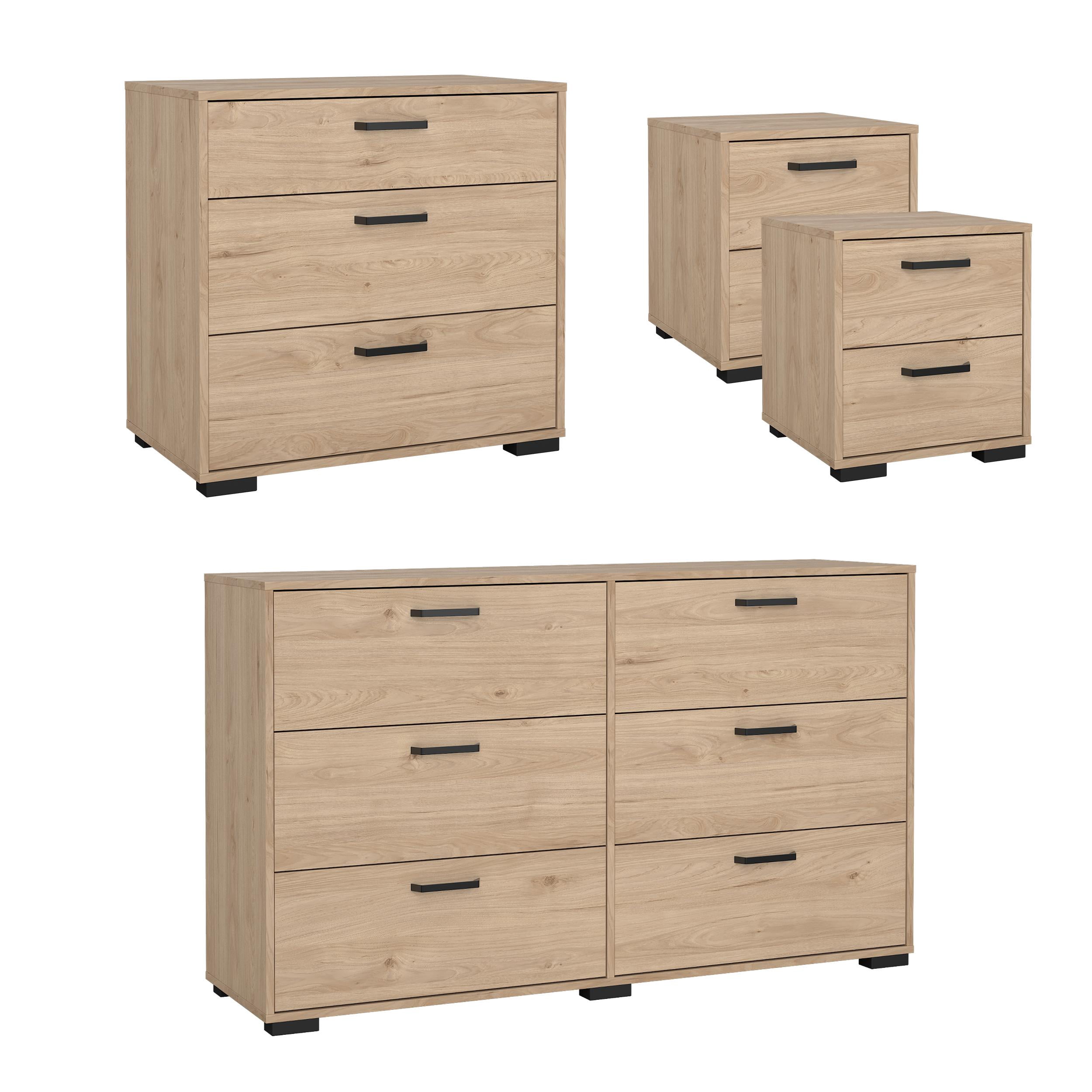 Tvilum Sofia 4-Piece Bedroom Set, Jackson Hickory