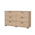 thumbnail image 1 of Tvilum Sofia 6 Drawer Double Dresser for Adults, Jackson Hickory, 1 of 16