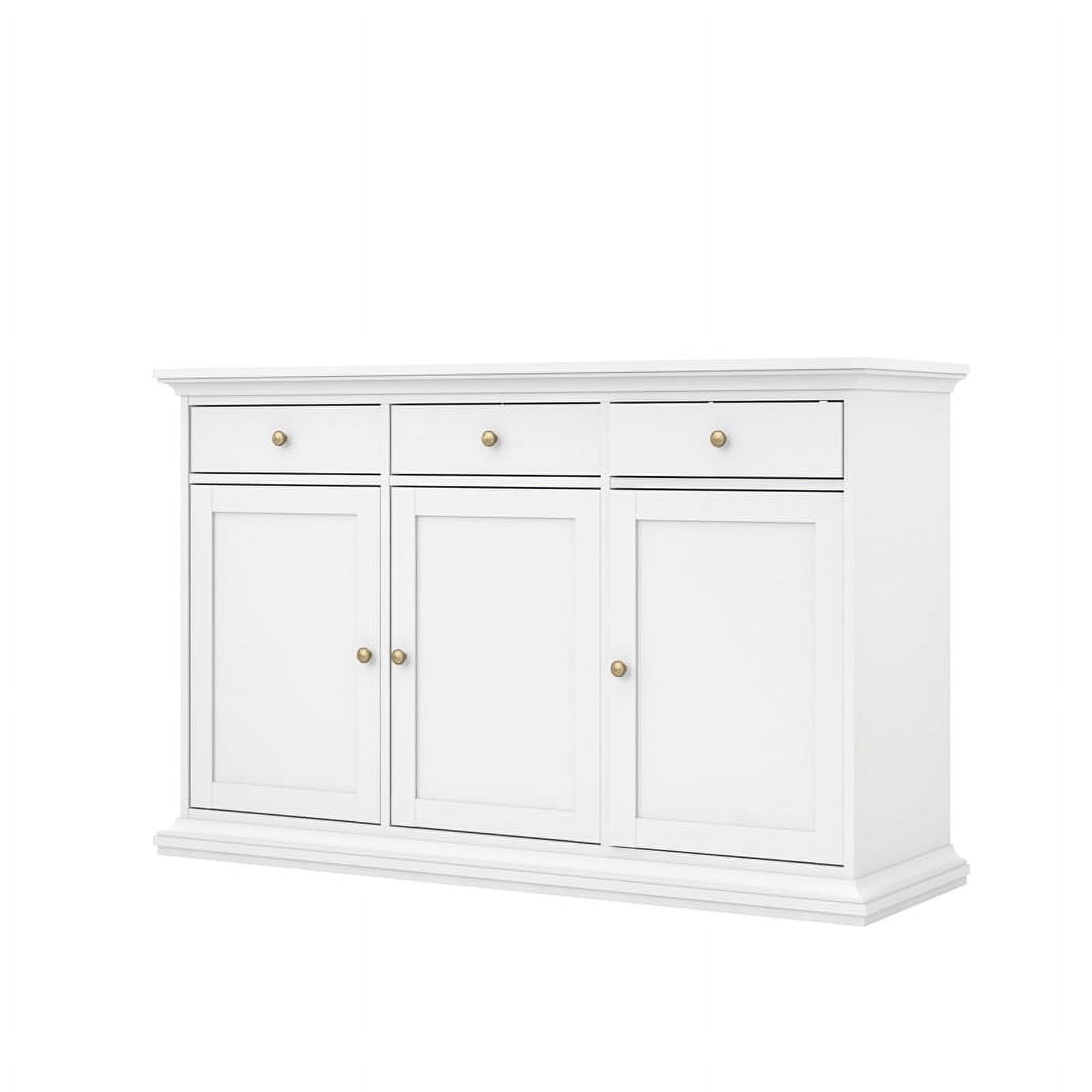 Tvilum Sonoma Wood Sideboard with 3 Doors and 3 Drawers in White