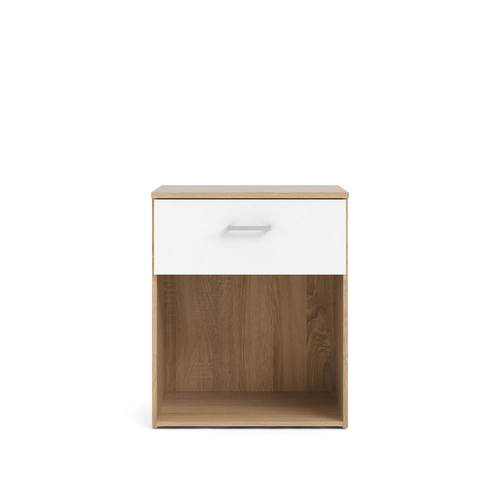 Tvilum Space 1 Drawer Nightstand in Oak Structure & White - Walmart.com