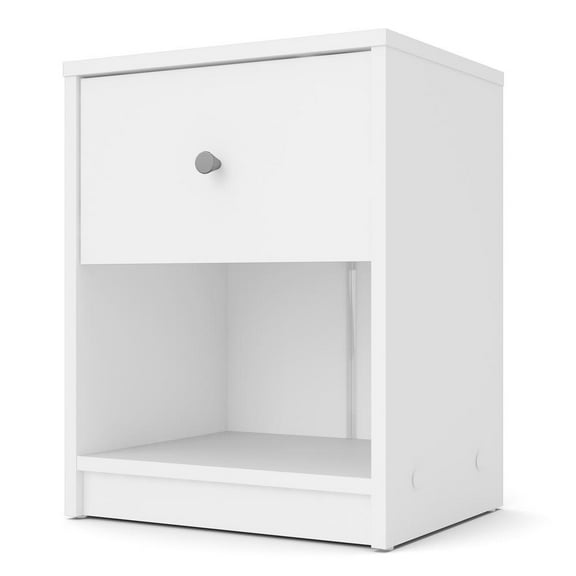 Tvilum Studio 1 Drawer and 1 Shelf Bedroom Nightstand for Adults, White