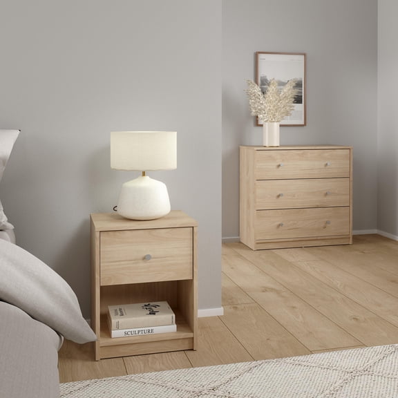 Tvilum Studio 2-Piece Bedroom Set - Nightstand And Chest, Jackson Hickory