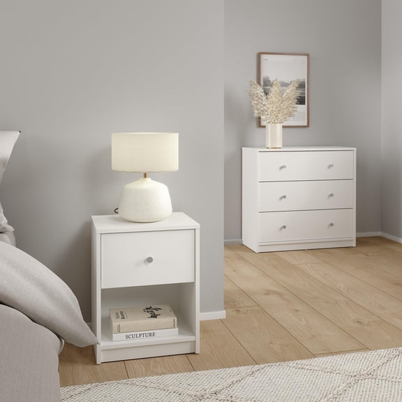 Tvilum Studio 2-Piece Bedroom Set - Nightstand And Chest, White