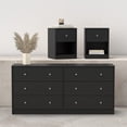thumbnail image 1 of Tvilum Studio 3-Piece Bedroom Set - 6 Drawer Double Dresser And Nightstand Set Of 2, Black, 1 of 11
