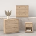 thumbnail image 1 of Tvilum Studio 3-Piece Bedroom Set - Nightstand And Chest Set Of 2, Jackson Hickory, 1 of 11