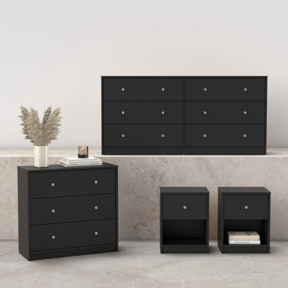 Tvilum Studio 4-Piece Bedroom Set, Black